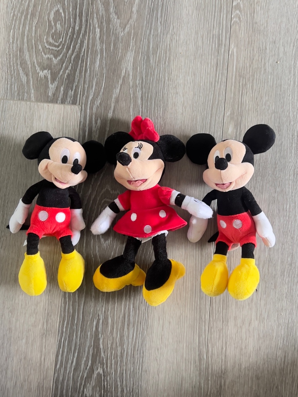 Disney Mickey & Minnie Plush Trio - Red, Black, Yellow